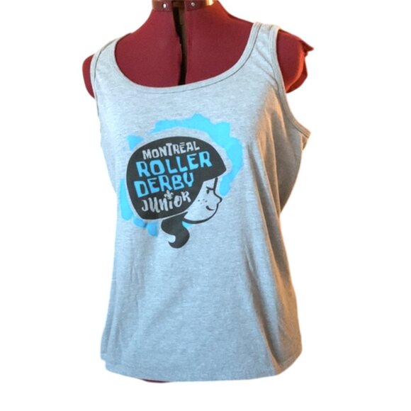 VINTAGE - Montreal Roller derby Junior gray tank top - Ladies large - Picture 1 of 9